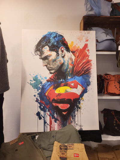toile murale superman à l'aquarelle 