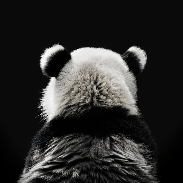 Toile photo d'un magnifique panda noir et blanc de dos