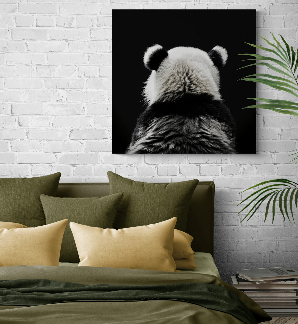  chambre adulte moderne sublimé par une œuvre de panda, synonyme de détente