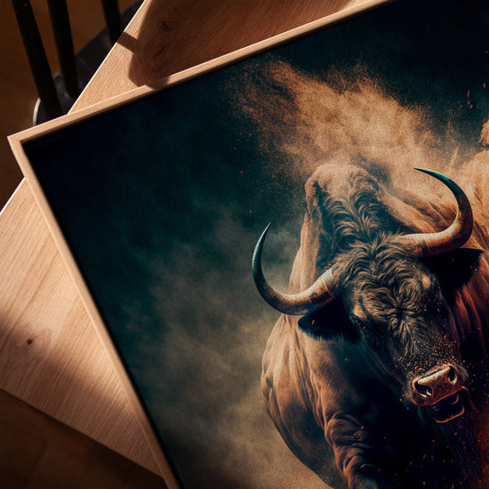 Powerful Charging Bull Wall Art for a Minimalist Office
