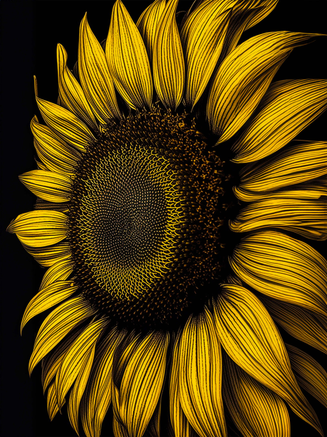 Tableau Tournesol - Éclat solaire Op Art