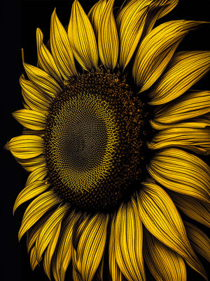 Intense colors with captivating detail in this floral Op Art style painting