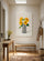 Tableau fleurs tournesols jaunes vase rayé noir blanc décoration murale moderne optimiste