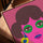 Visage femme coloré toile pour salon cadre chêne doré