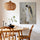 Tableau zen ange en prière aux ailes or sur fond beige, décoration murale salon moderne