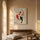Tableau zen carpes koï rouge orange noir calligraphie asiatique décoration murale salon épuré