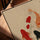 Tableau zen carpes koï rouge orange noir calligraphie asiatique sur table salon décoration apaisante