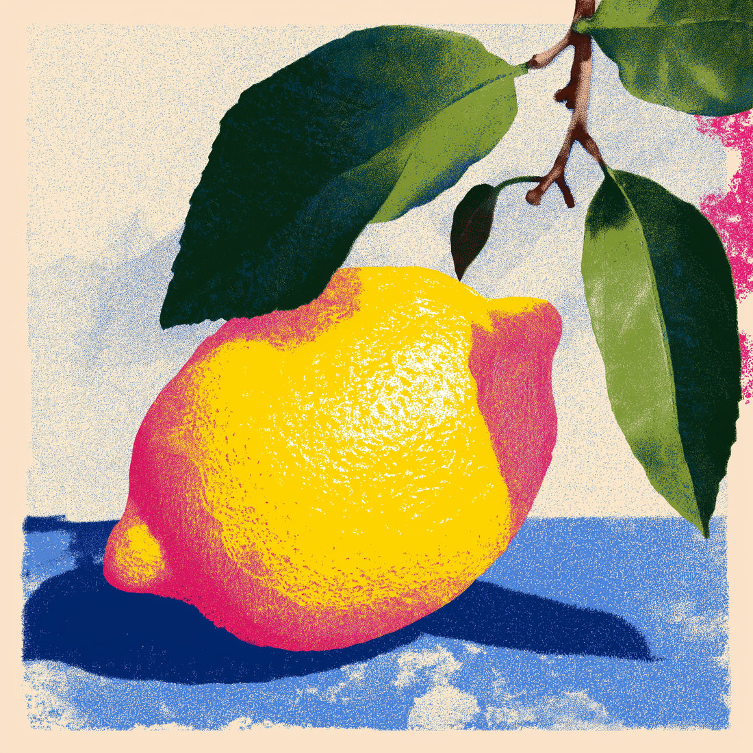 Toile décorative Citron rétro - Éclat pop art