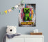 Tableau décoratif Creeper Minecraft avec éclats colorés, ambiance ludique dans une chambre d'enfant