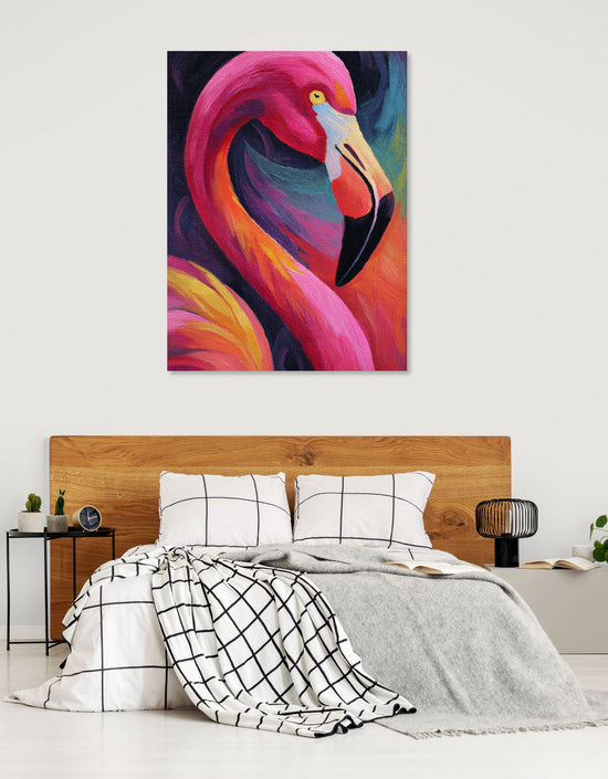 Flamboyant flamingo painting for a modern and elegant bedroom