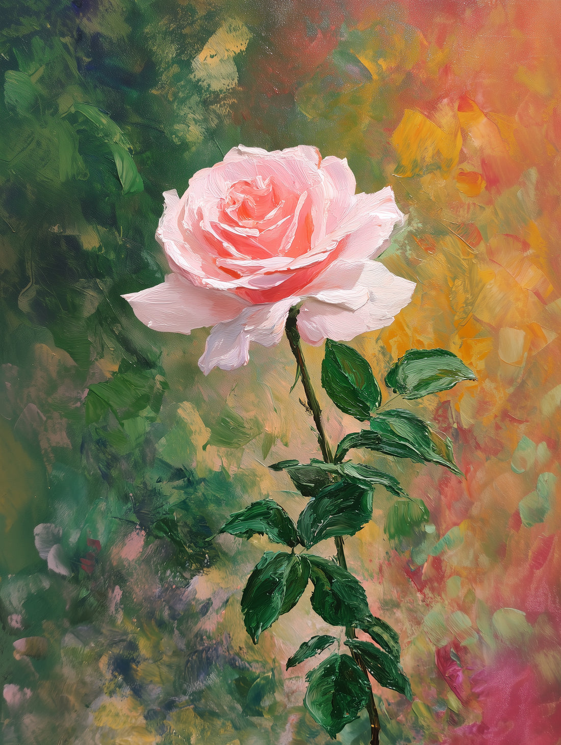 Tableau mural Rose à l’huile - Beauté éphémère