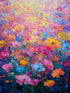 Tableau floral coloré de style impressionniste pour une ambiance vivante et lumineuse