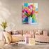 Colorful floral artwork with vivid tulips in a Scandinavian and modern design room