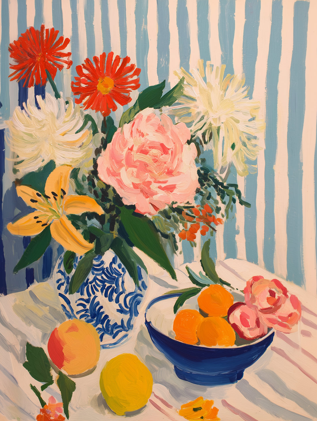 Toile Fleurs en vase - Bouquet impressionniste