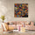 Colorful mandala wall art print adds a boho touch to a modern, cozy living room