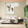 Minimalist equestrian silhouette wall art in a modern, serene bedroom