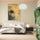 Modern dandelion wall art in yellow and black – soothing bedroom decor canvas print