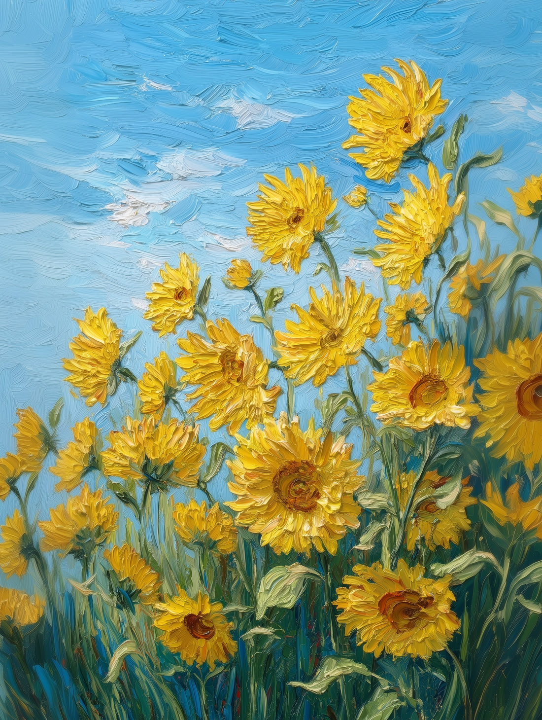 Original Sunflower Painting – Impressionist Summer