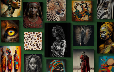 African-inspired wall mural art