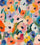 Close-up of a tapestry showcasing a multitude of brightly colored flowers: soft pink, violet, yellow, blue, and orange. The painterly style resembles thick brushstrokes of an oil painting, creating a vibrant and joyful effect.
