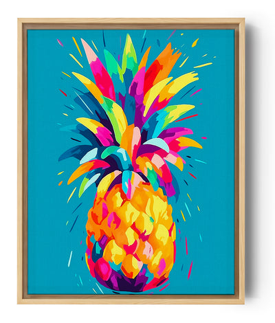 Colorful Kitchen Wall Art – Tropical Pineapple Fruit Illustration