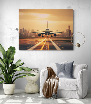 Hanging above a cozy couch, this aerial artwork creates a striking contrast with white walls and neutral-toned decor.