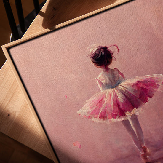 Pink tutu ballerina wall art for Scandinavian kids' room decor