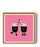 Deux gobelets de café souriants toile pop art rose