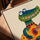 Colorful crocodile playing guitar canvas print for Scandinavian baby nursery