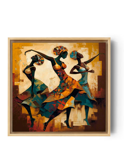 Cuadro africano moderno de mujeres africanas que bailan