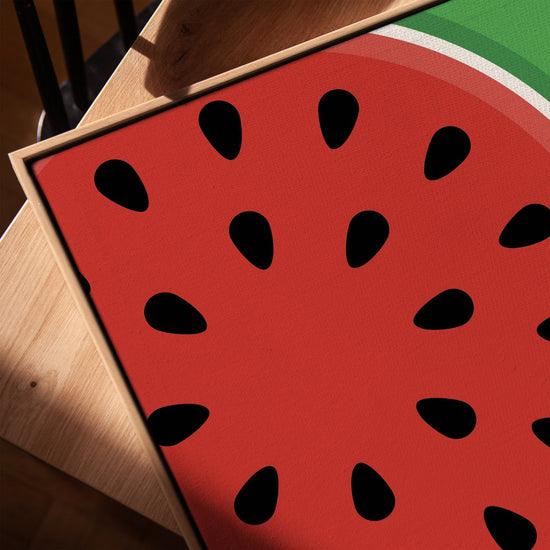 Minimalist graphic watermelon wall art for a modern Scandinavian kitchen decor