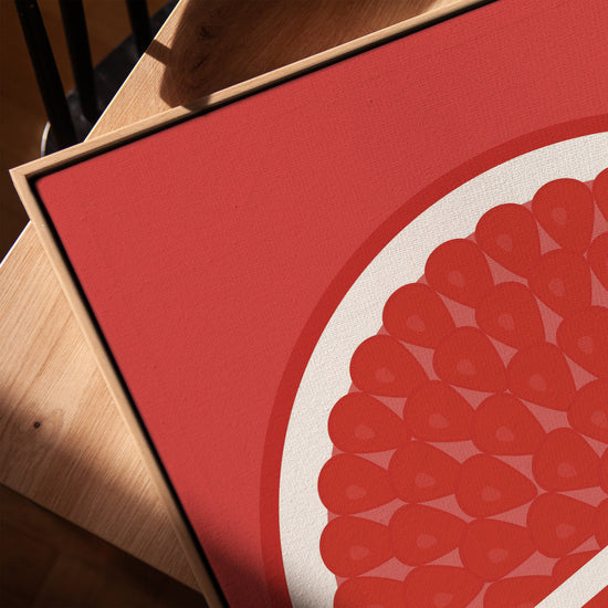 Graphic Tropical Pomegranate Canvas Print for Minimalist Kitchen Wall Decor