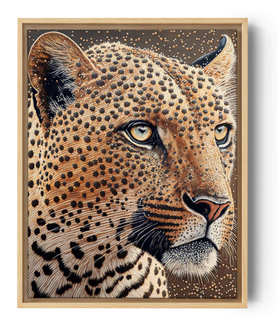 Wandbild Leopard im Pointillismus, Porträt