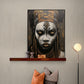 tableau africain femme poser sur une étagere