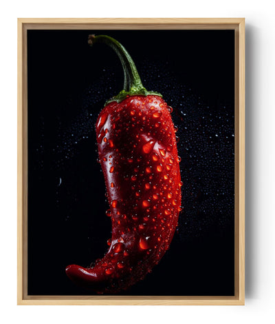 Red chili pepper canvas wall art for kitchen decor