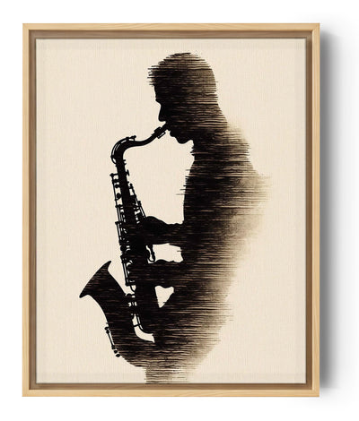Art Deco saxophone player silhouette wall art that evokes a passion for music