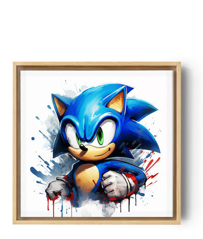 Fesselnde Illustration von Sonic, dem berühmten Igel, bereit die Welt zu erobern