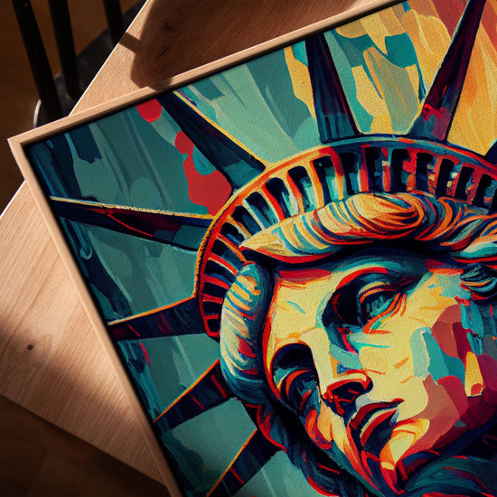 Statue de la Liberté colorée toile pour bureau scandinave