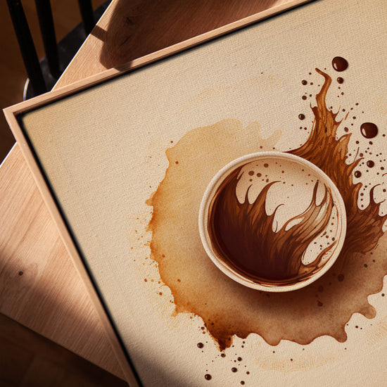Decorative watercolor coffee cup canvas print for minimalist kitchen decor