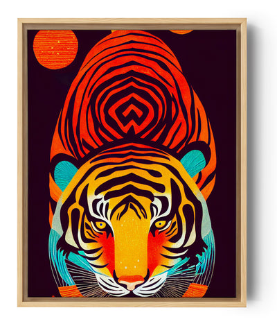 Tableau tigre japonais, art moderne coloré