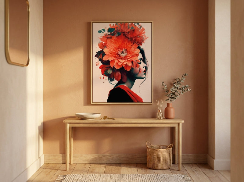 Inviting wall art in a warm entryway — MyselfMonArt collection