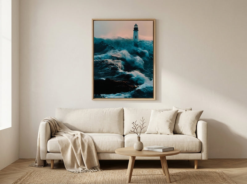 Tableau accroché dans un salon contemporain — collection MyselfMonArt