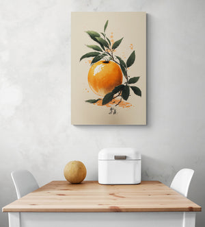 Tableau orange énergisante, touche de fraîcheur