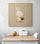 Kitchen decor featuring a large canvas of an adorable bunny enjoying the hot chocolate aroma from its cup. The pastel and taupe colors soften the scene, inspiring calm and serenity, while the brown shades echo the chocolate's taste and warmth.