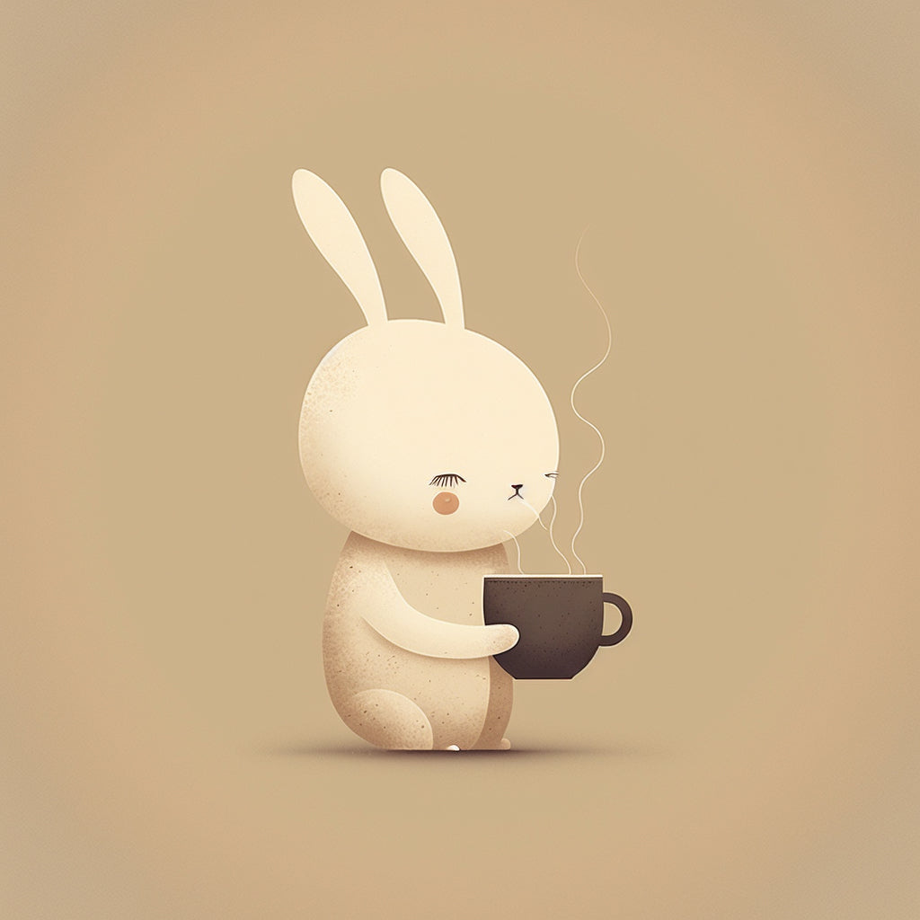 Cute Bunny with Hot Chocolate Canvas Print