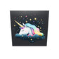 tableau verre acrylique avec licorne endormie nuage étoiles arc-en-ciel