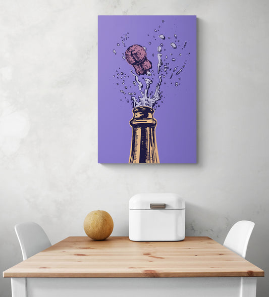 idee tableau cuisine violet est à  accroché au-dessus d'une table de repas en bois