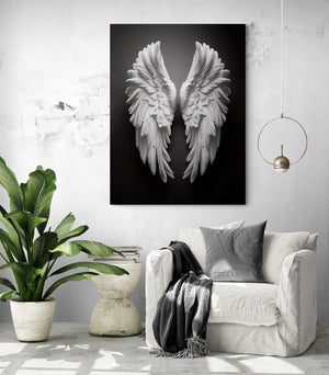 Angel wings, wall decor for living room, tranquility, spirituality.