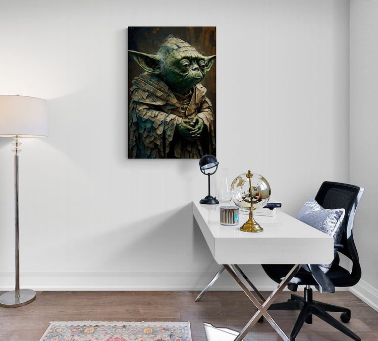 Tableau murale maître Yoda de Star Wars, peinture réaliste pour bureau