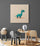 Baby dinosaur canvas, minimalist blue-green diplodocus illustration for nursery room